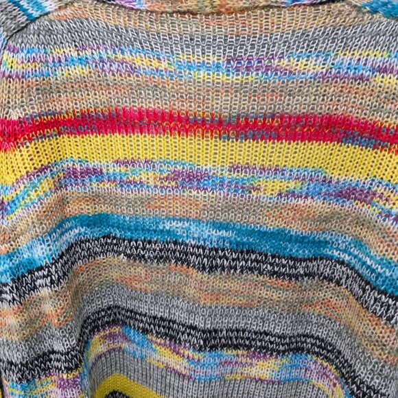 Plus Size 3X Multi-Color Striped Knit Open Cardigan Sweater Long Sleeve Boho - Picture 8 of 9